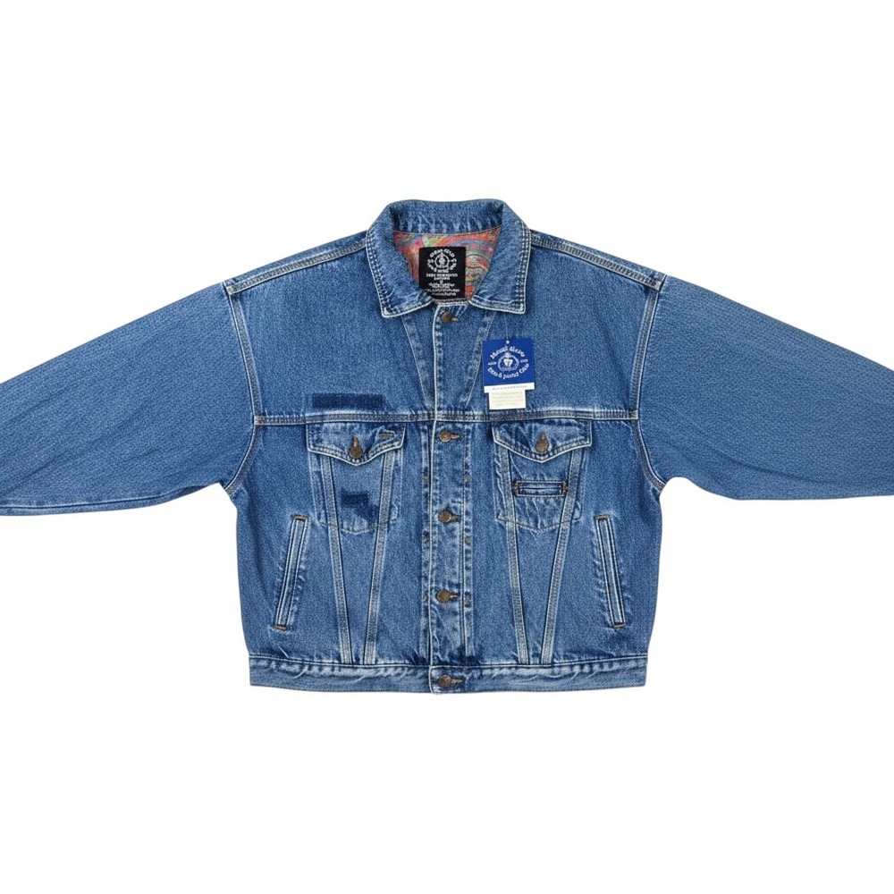 Monte Carlo Polo & Jockey Club Denim Jacket Blue Weathered Paisley Lining M